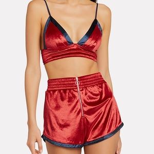 Fleur du Mal Velour Bra and Shorts